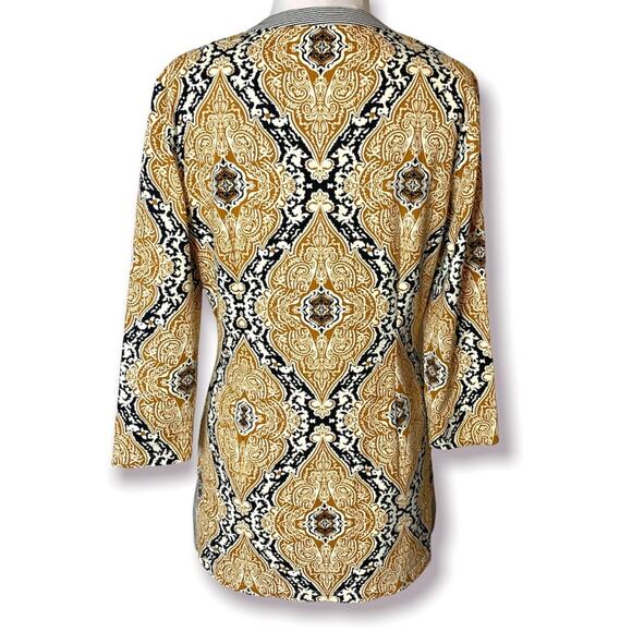 J. McLaughlin damask striped mixed print catalina cloth tunic top sz M - Picture 2 of 6